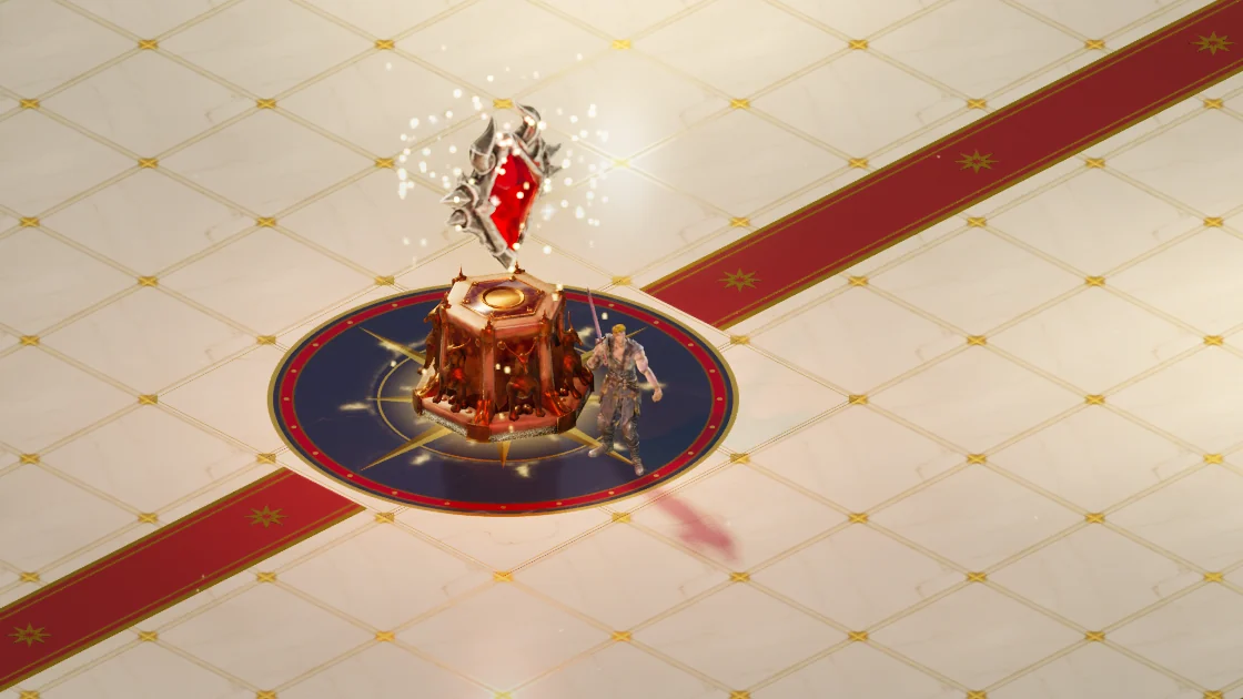 The great Token crystal on its pedestal in the middle of the Hall of Wonders