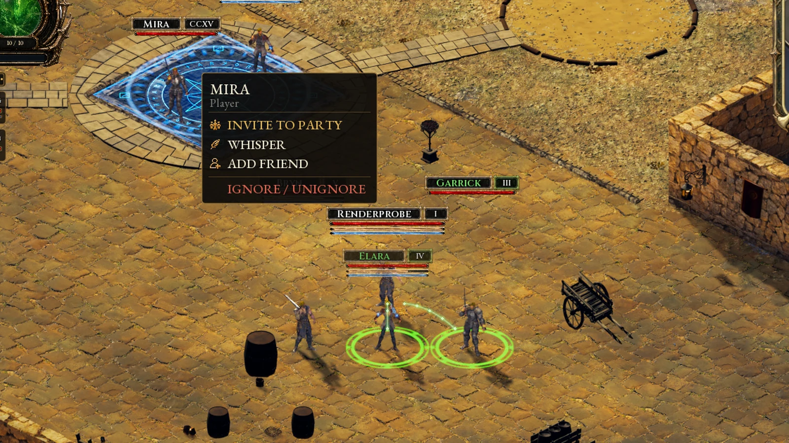 Right-click a hero to invite them