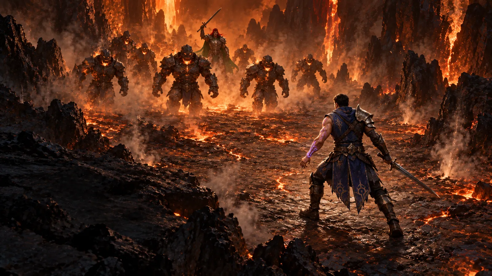 Fire Underground — painted loading-screen art from Astonia 4