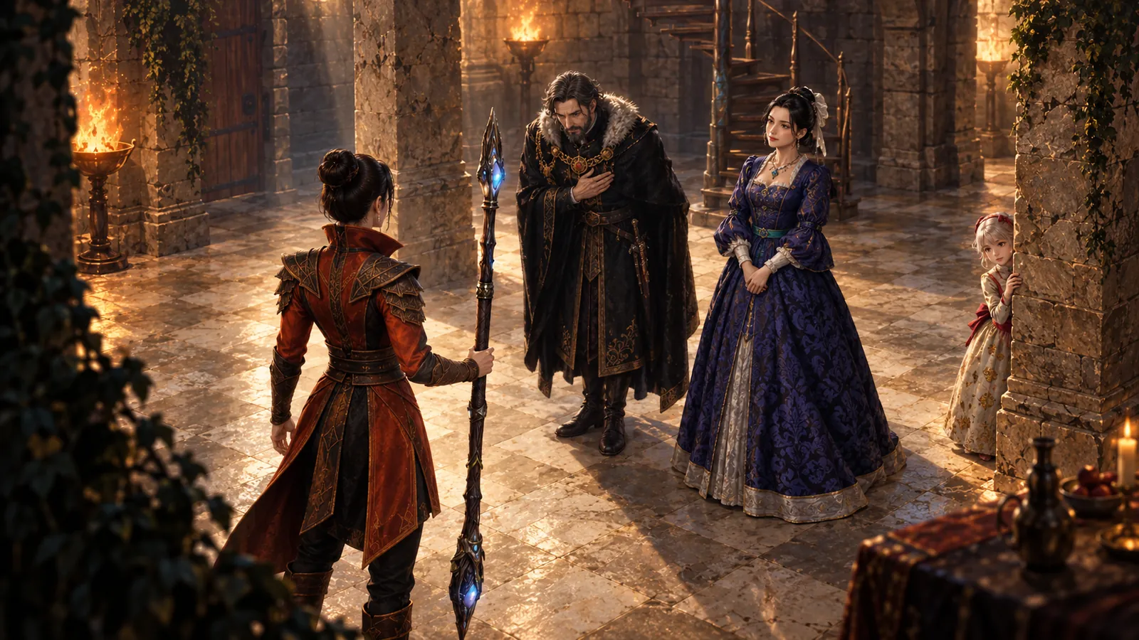 Brannington; Castle — painted loading-screen art from Astonia 4