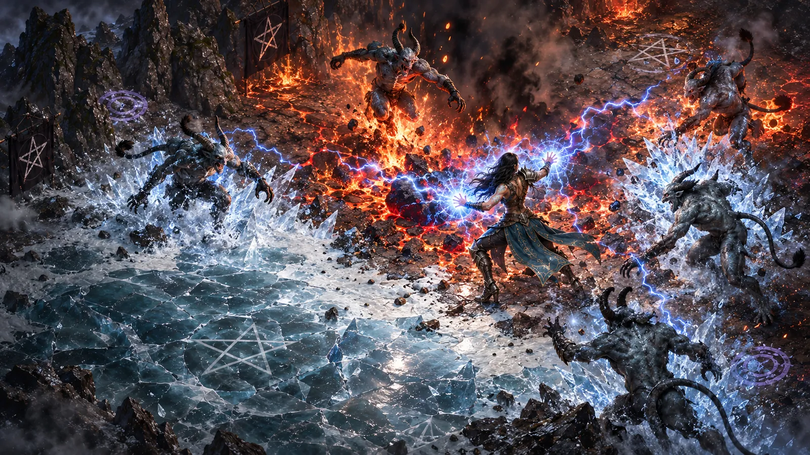 Hell Pents — painted loading-screen art from Astonia 4